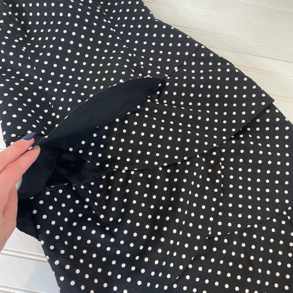 A. J. BARI Vintage Black White Polka Dot Strapless Dress Tiered Size 8 - Picture 3 of 6